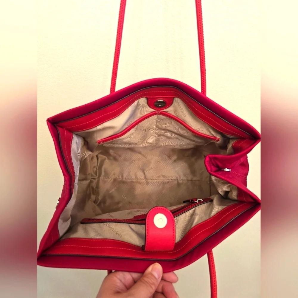 NWT Calvin Klein Ladies Red Tote Bag